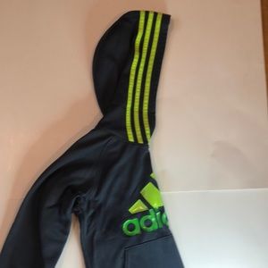 Boys small Adidas hoodie sweatshirt Gray and lime green